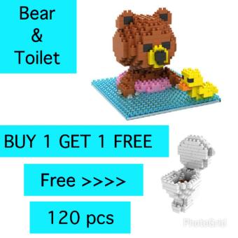 ( Buy 1 Get 1 Free) Loz Large 9428 Bear Swimming Free Loz Small 9307 Toilet