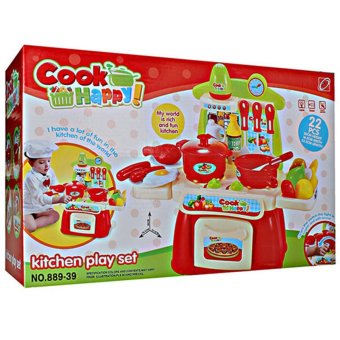 Mainananak Jakarta - Mainan Masak-Masakan Cook Happy Play Kitchen Set Murah Merah