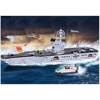 2Cool Intelligence Toys Building Blocks Military Series Aircraft Carrier ABS Material Boys DIY Building Block 1000+pcs Assembled Toy Bricks for 6+ Years Old - intl