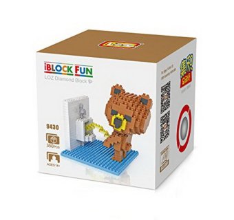 LOZ Diamond Blocks Nanoblock Brown Bear Peeing Educational Toy 350pcs