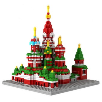New World Architecture Russia Moscow Vasile Assumption Cathedral LOZ Diamond Building Blocks Brick Sets 3D Toys