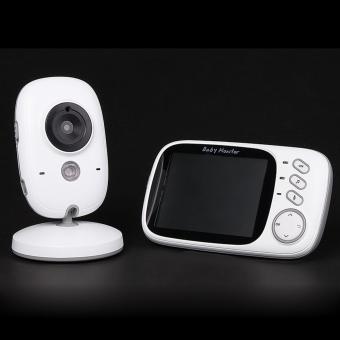 Baby Monitor Camera Video Digital Security 2.4GHz Two Way Realtime Audio Talk Night Vision Temperature Monitoring 3.2” Display EU Plug - intl
