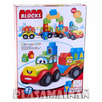 AA Toys Block Cartoon Car 82 Pcs 2154 - Mainan Susun Block Kereta