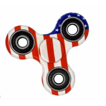 Fidget Spinner Hand Tri Spinner Toys Mainan EDC Ceramic Ball Focus Games Limited Edition - Flag USA
