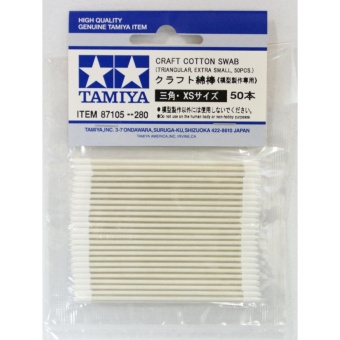 Tamiya #87105 Craft Cotton Swab (Triangular, Extra Small, 50pcs)