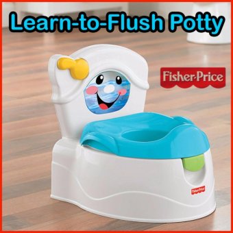 Fisher-Price Learn-to-Flush Potty Baby Toilet Seat Cover Chair (White)