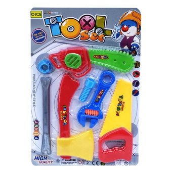 Toylogy Mainan Alat Pertukangan Gergaji Linggis Kapak Kunci inggrisBaut - Tool set 238-28 ( Multicolor )