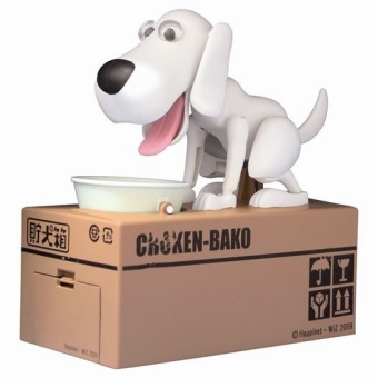 Tokuniku Choken Bako Bank - Celengan Anjing Pemakan Koin - Putih