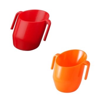 Doidy Cup 2in1 - Red Orange - Gelas Bayi dan Anak Gelas Bantu Untuk Minum Gelas Belajar Minum Gelas Unik Gelas Murah Gelas Anti Tumpah Modern Training Cup