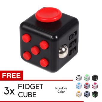 Fidget Cube Kickstarter Finger Toys Therapy Mainan Vinyl Desk Stress Relief + Gratis 3pcs Fidget Cube