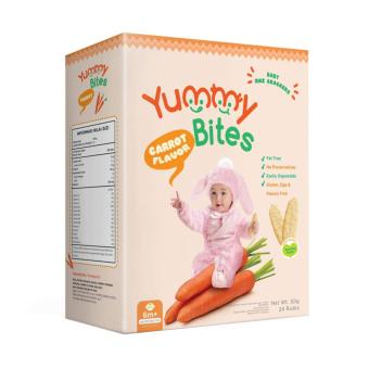 Yummy Bites - Makanan Bayi Biskuit Rice Crackers 50 Gr Carrot Flavour - Biskuit Bayi Yummy Bites 50 gr [Rasa Wortel ]
