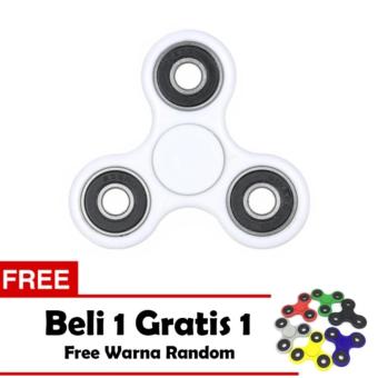 ANGEL Fidget Spinner Hand Toys Mainan Tri-Spinner EDC Ceramic Ball Focus Games - Putih + Free 1 Fidget Spinner