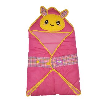 Baby Joy Baby Blanket Strip Topi Bunny Series - Pink