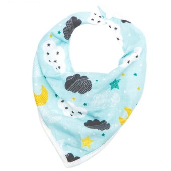 360DSC Baby Kids Cotton Bib Multifunction Scarf Cute Triangle Feeding Towel Saliva Apron - Clouds - Intl