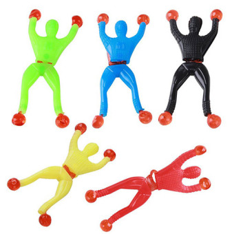 GAKTAI 8pcs/lot Funny Novelty Products Sticky Wall Climbing Climber Men Toy Squeeze Somersault Villain Gadgets Toys - intl