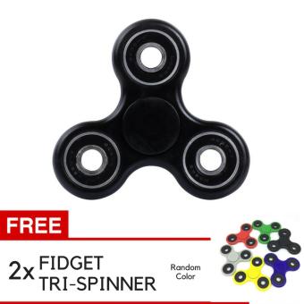 Fidget Spinner Hand Toys Tri-Spinner Ball Bearing EDC Focus Games Mainan Anti Stress Random Color + Gratis 2pcs Fidget Spinner