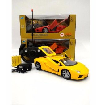 Mainan Mobil Remote Control Luxurious / Lamborghini Aventador Skala 1 :18 - KUNING