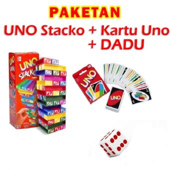 Paket Uno Stacko + Kartu Uno + Dadu