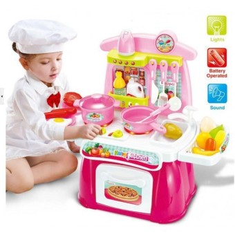 Mainananak Jakarta - Mainan Masak-Masakan Cook Happy Play Kitchen Set Murah Pink