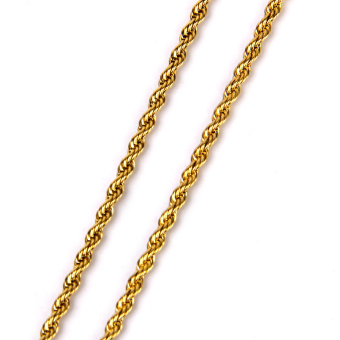 BolehDeals Unisex Fashion Stainless Steel Twist Chain Necklace 24K Gold Plated