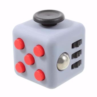 Murah Meriah Mainan Fidget Cube Therapy Toys - Abu abu Merah