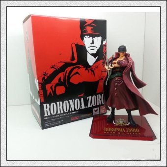 8\" Anime Three Swords Roronoa Zoro One Piece Cool Killer Assassin Overcoat PVC Action Figure Real Scale Base Model - intl