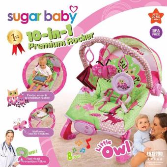 Sugar Baby Little Owl 10 in 1 Premium Rocker - Baby Bouncer / Ayunan Bayi - Pink