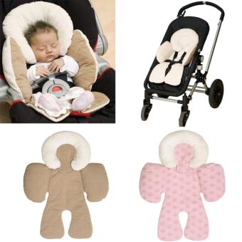 Newborn Newborn Baby Infant Safety Car Seat Stroller Reversible Soft Cushion Pad Liner Mat Head Neck Body Support Pillow Pink / Beige - intl
