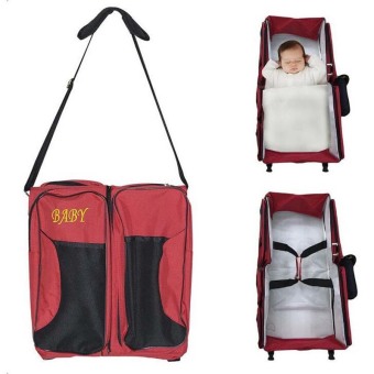 Portable Baby Cribs Newborn Travel Sleep Bag Infant Travel Bed Cot Bags Portable Folding Portable Infant Nursery Crib Folding Bed Mummy Bags Red Color - intl