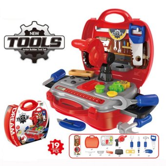 Dream Tool Mainan Anak Peralatan Tukang dengan tas koper / Dream Tool Kit Koper - Merah