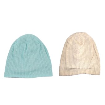 MJ Hat - Paket Kupluk Bolak Balik untuk Bayi dan Anak 2in1 - Mint Dan Cream