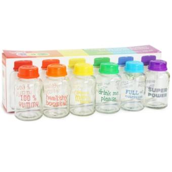 Baby Pax Rainbow Breastmilk Glass Bottles 6 Pcs - Botol Kaca ASI Rainbow 150ml Isi 6 Pcs