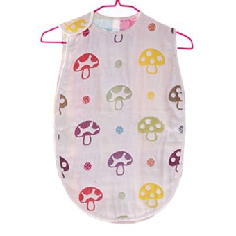 360DSC Mushroom Cotton Baby Sleep Sack 6-Layer Vest Type Baby Sleeping Bag Wearable Blanket 45*65cm - Intl