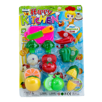 MOMO Toys Happy Kitchen Food Game Cutting 2014/2B - Mainan Buah & Sayur Potong