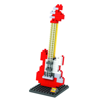 Loz Diamond Blocks Electric Guitar Merah