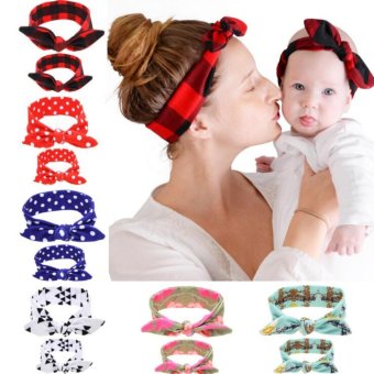 Baby lily Bear Fashion 12pcs for Mother and Baby Head Wrap Hair Band Headwear For Toddler Infant Newborn Headbands - intl