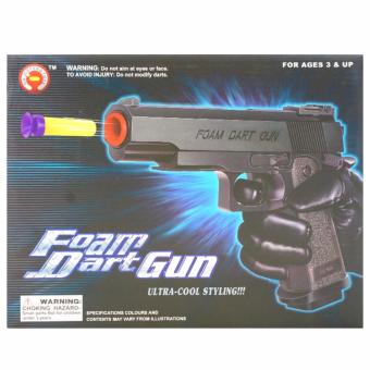 TSH Pistol Mainan Foam Dart Gun Peluru Soft Bullet Nerf - Black