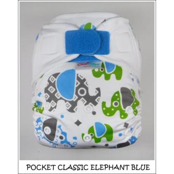 Cluebebe Cloth Diapers Pocket Classic Motif Elephant Blue
