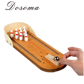 Wooden Toys Mini Bowling Table Game Toys Wooden Educational Toys For Children Wooden Simulation Bowling Alley Metal Mini Bowling