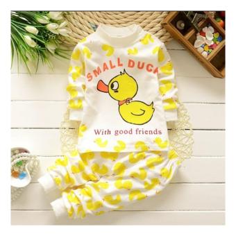 Bear Fashion Baby Boys Cartoon Small Duck Casual Clothing Kids 2Pcs Long Sleeve Top + Pant Clothing Set - intl