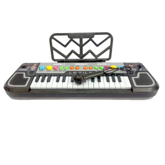 Toylogy Mainan Alat Musik Anak Keyboard Piano Hitam - Electronic Organ Multifunction Mic ( Black)