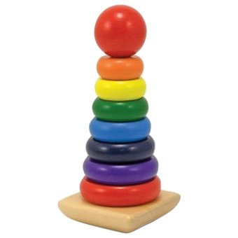 360DSC 8-Piece Rainbow Stacker Stacking Rainbow Tower Wooden Building Blocks Educational Toy for Kids - intl