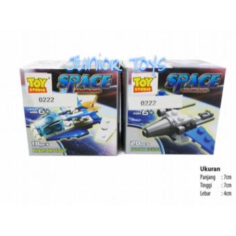 Mainan Bricks/Block Mini Pesawat Space 2 pcs