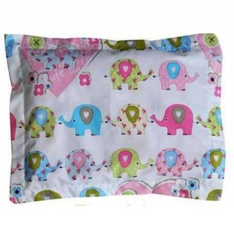 Dita Baby Collection Beans Baby Pillow - Bantal Anti Peyang & Penebal Rambut Bayi - Motif Elephant Pink