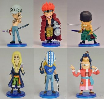 6pcs Mini One Piece Anime the Eleven Supernovas 97th PVC Action Figures Model Collection Model (6pcs per set) opp bag - intl