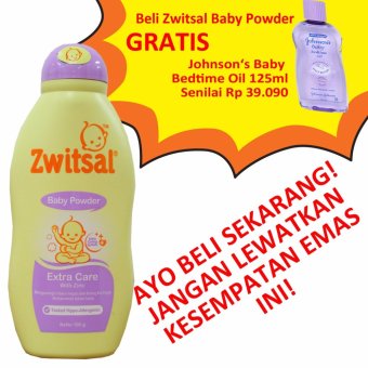 Zwitsal Baby Powder Extra Care 100g + BONUS Johnsons Baby Bedtime Oil 125ml