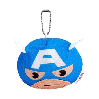 Marvel Head Plush Marvel Captain America 4.5 inch - Biru