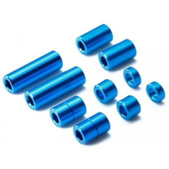 Tamiya #95310 Aluminium Spacer Set (12/6.7/6/3/1.5mm 2pcs. Each)(Blue)