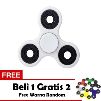 Fidget Spinner Premium Hand Toys Mainan Tri-Spinner EDC Ball Focus Games - Putih + Free 2 Fidget Spinner
