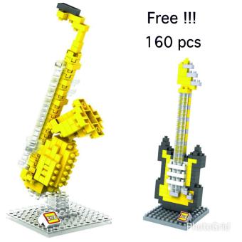 (Buy 1 Get 1 Free) Loz Medium 9190 Saxophone Free Loz Medium 9193 Electric Guitar Yellow
